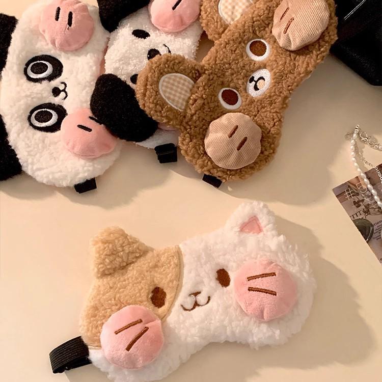 Мультяшная милая плюшевая маска для сна для женщин и студентов