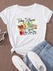 (Asian Size) Clothing Casual Flower Watercolor Trend Style  Tshirt Women Short Sleeve Fashion Print Lady Tee Top Female Graphic T-shirts