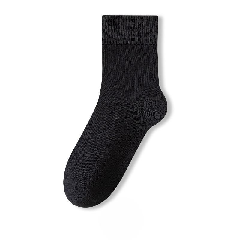 Мужские весенне-осенние носки из чистого хлопка, однотонные, деловые, повседневные, влагоотводящие, дышащие, антибактериальные