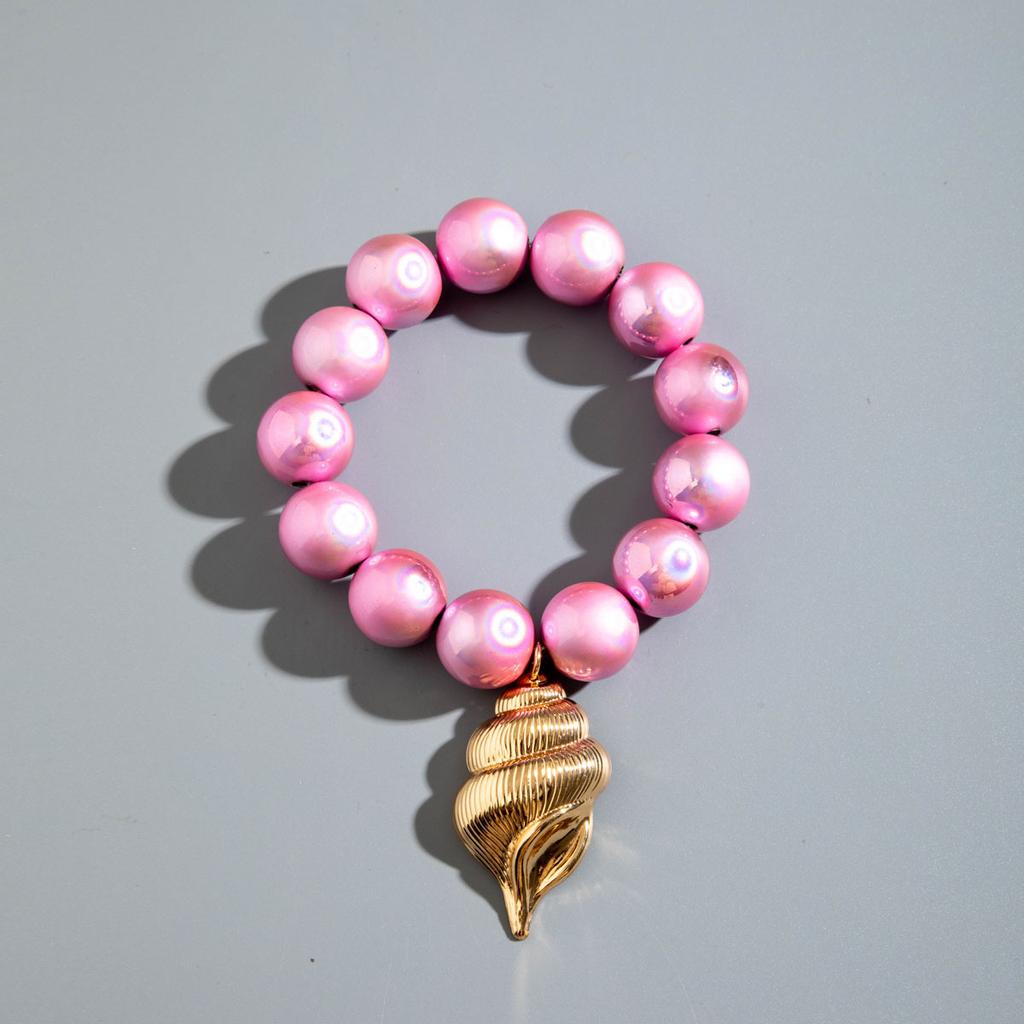 DIEZI Bohemian Multicolor CCB Beads Bracelets For Women Fashion Sweet Shell Starfish Conch Charm Bracelets Bangles Men Jewelry