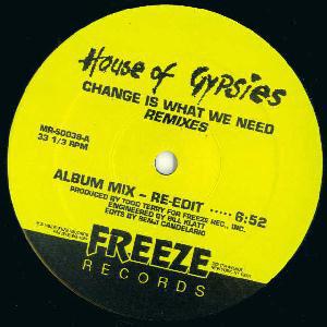 12-дюймовая пластинка HOUSE OF GYPSIES - Change Is What We Need - Ремиксы MR50039 Freeze Records 1992 США Танцевальная & Электронная Б/У