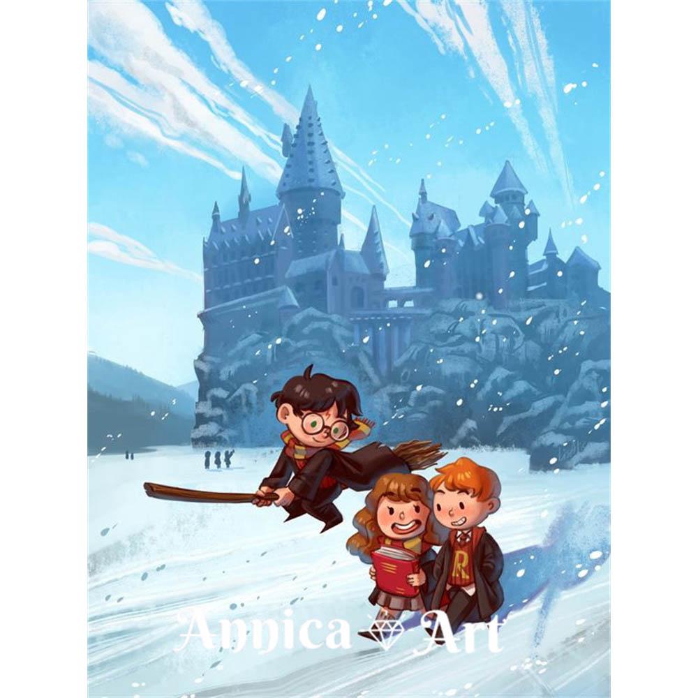 Harry Potter Cartoon Mosaic Art Stitch 5d Diamond Painting Magic School Canvas Creation Puzzle Artificial New 2026 Couples