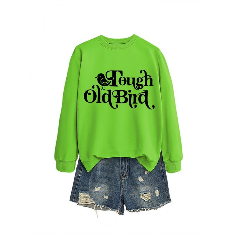 Womens Oversized Cotton Hoodie Sweatshirt With Bold Print - Casual Winter Top Daily Wear