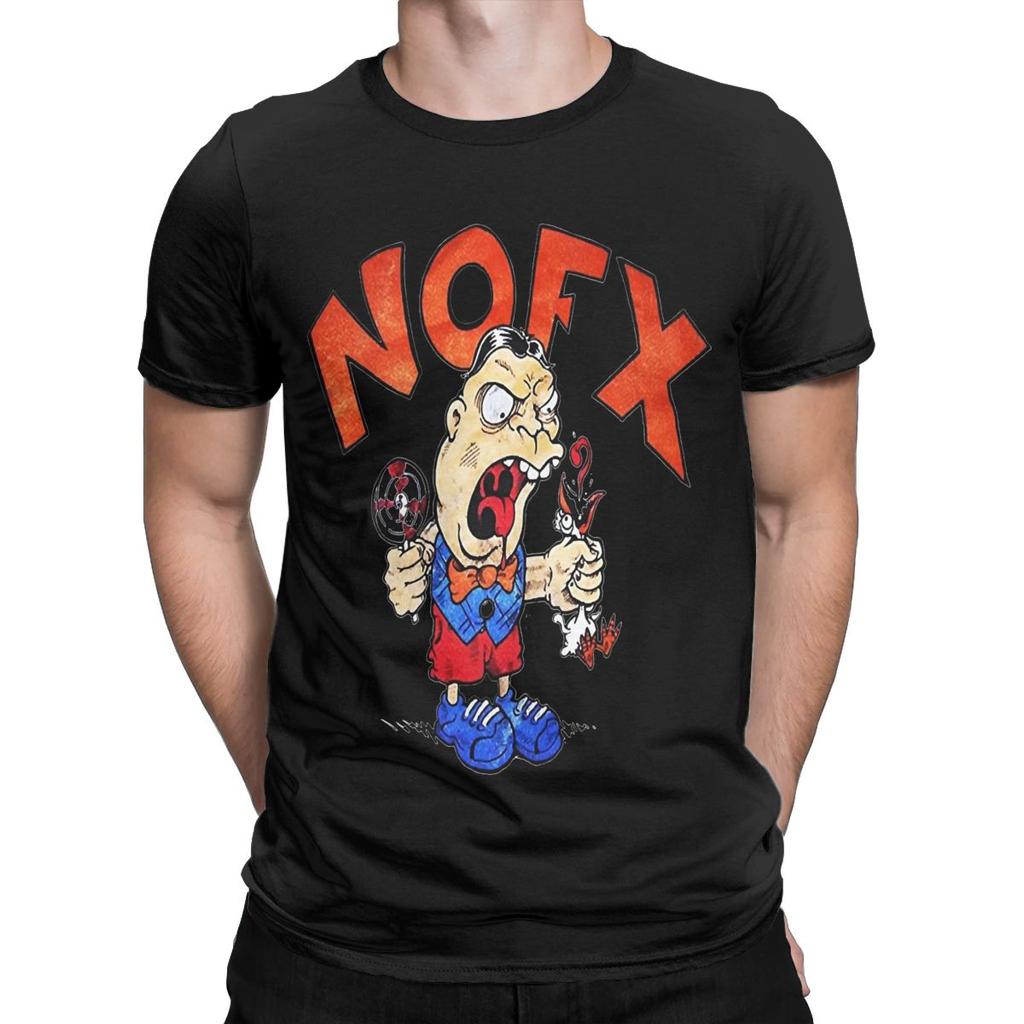 Мужская футболка NOFX Панк-рок группа Смешная хлопковая футболка с коротким рукавом Футболка Nofx С круглым вырезом Одежда 4XL 5XL 6XL