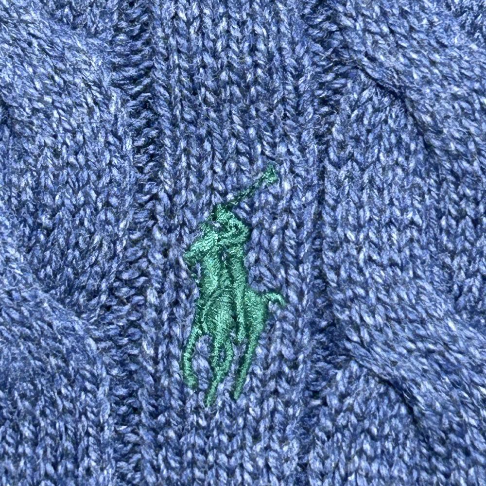 Polo Ralph Lauren FW23 Трикотажный свитер с длинным рукавом на молнии до половины, с вышивкой логотипа Pony, мужской, синий MNPOSWE16820504-400