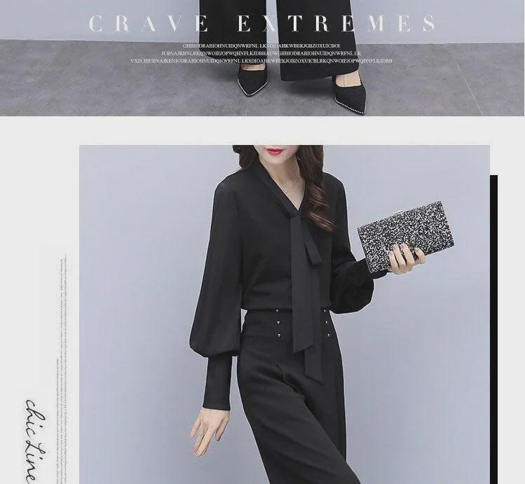 2025 Women's Fashion: Southeast Asia Two-Piece Set - Wide-Leg Pants & Loose Long-Sleeve Casual Suit Korean Style.