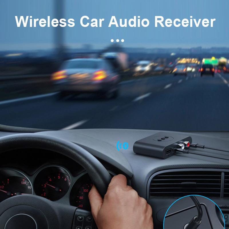 Bluetooth 5.2 Аудиоприемник 3,5 мм AUX RCA Двойной выходной интерфейс Hifi Стерео Музыка Беспроводной аудиоадаптер для ТВ ПК Автомобильный комплект Динамик