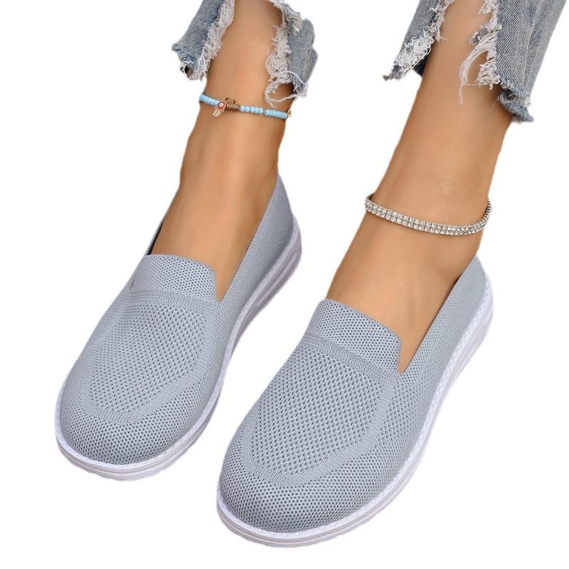 Large Size Fly-woven One-pedal Low-top Single Shoes Women's Breathable Feet Light Lazy Board Shoes Wish