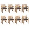 Day and Night - Day and Night Garden Chairs 8 Pcs Solid Teak Wood Anthracite Cushions