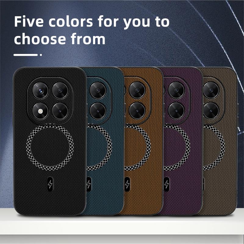 Чехол для телефона Xiaomi Redmi Note 14 Pro Plus Redmi Note14Pro+ с 3D-текстурой кожи, беспроводной зарядкой, противоударный, магнитный