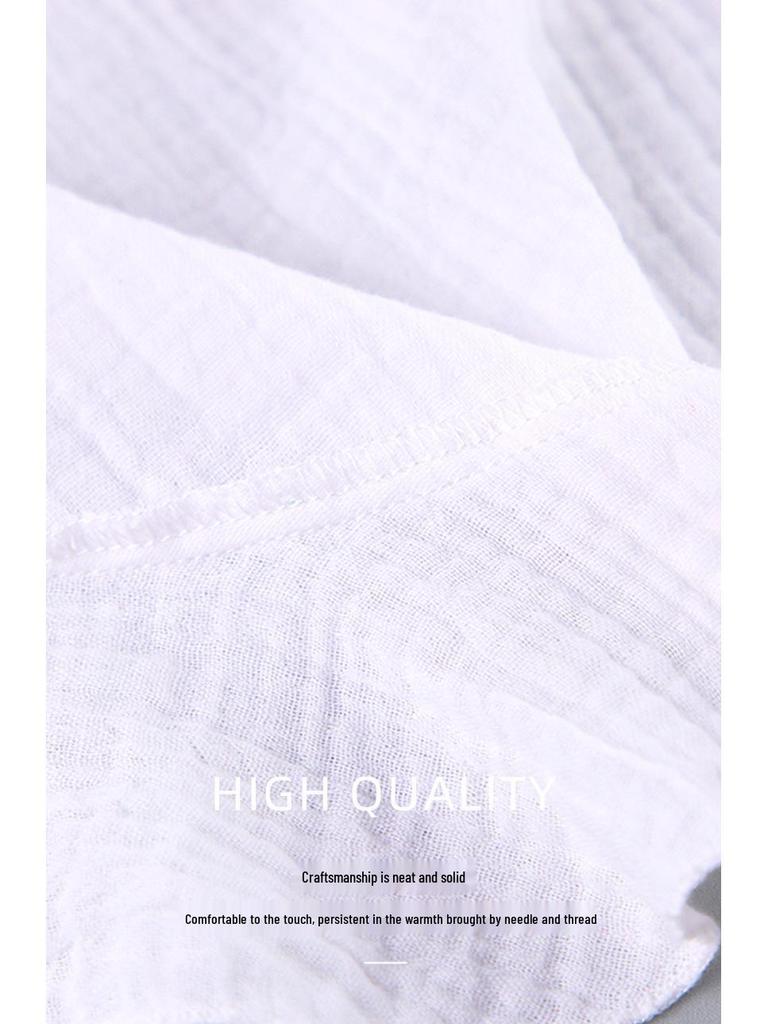 Осенний женский пижамный комплект с оборками, длинными рукавами, халатом из жатого хлопка и шортами