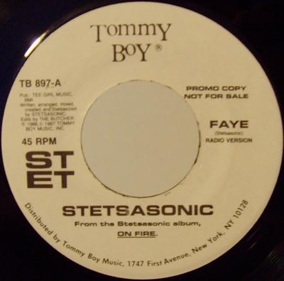 7-дюймовая пластинка STETSASONIC - Faye TB897PROMO Tommy Boy 1987 US Rap & Hip-Hop/R&B Б/у
