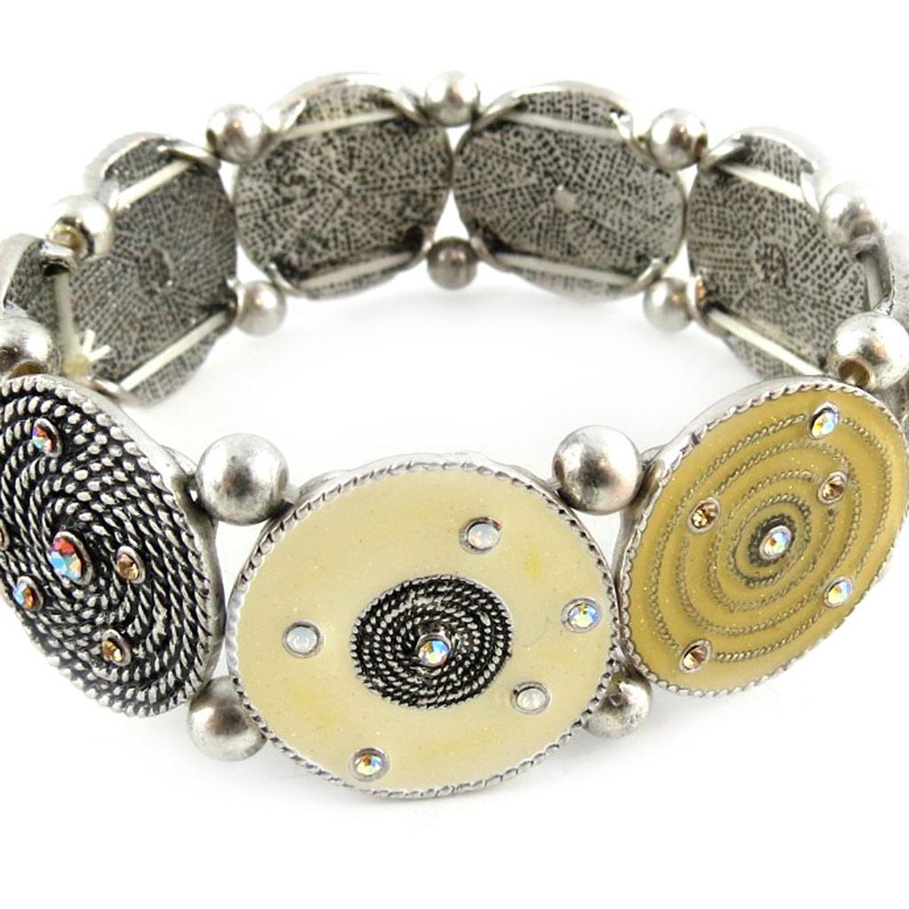Les Trésors De Lily [E0453] - Designer Bracelet 'Mimosas' Beige