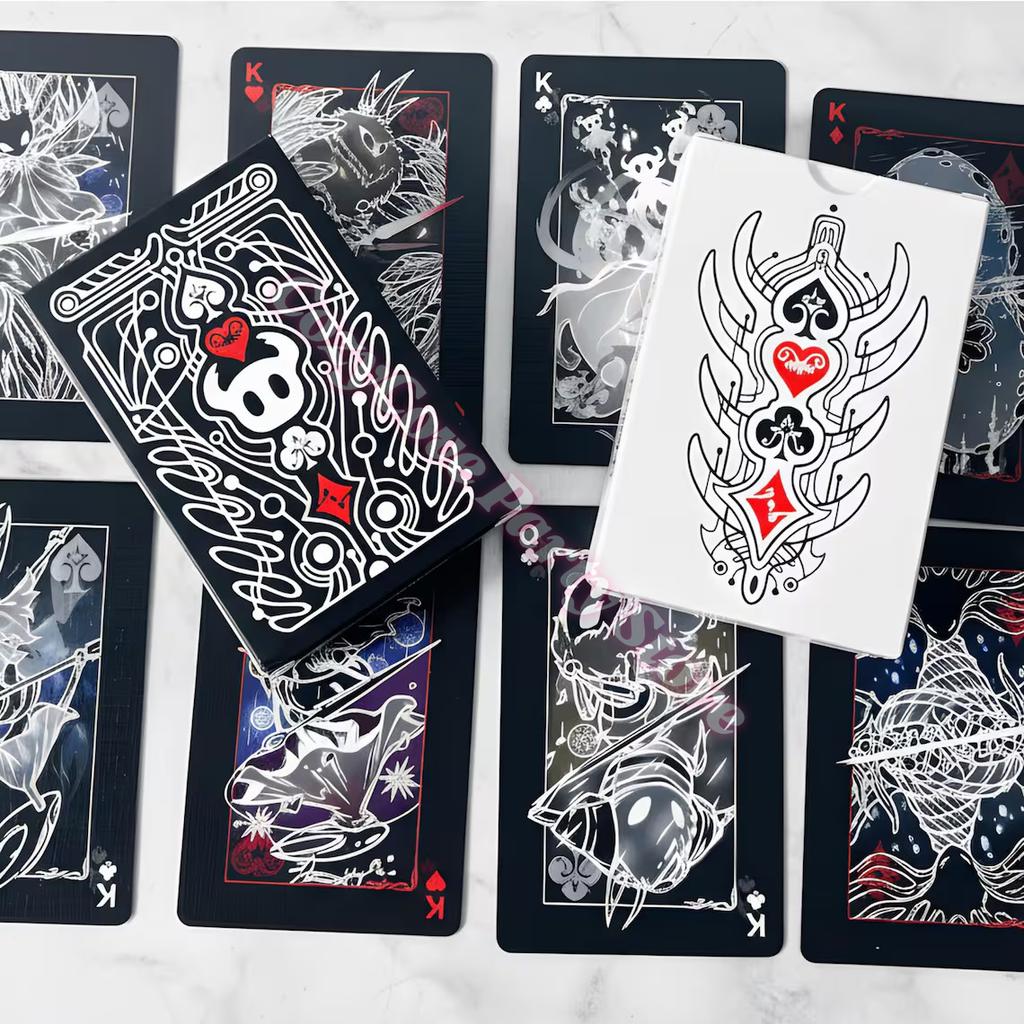 Тема Hollow Knight Покерная Карточная Игра Набор Карт Портативный Набор Черно-Белые Игральные Карты Креативная Настольная Игра Подарки Коллекция