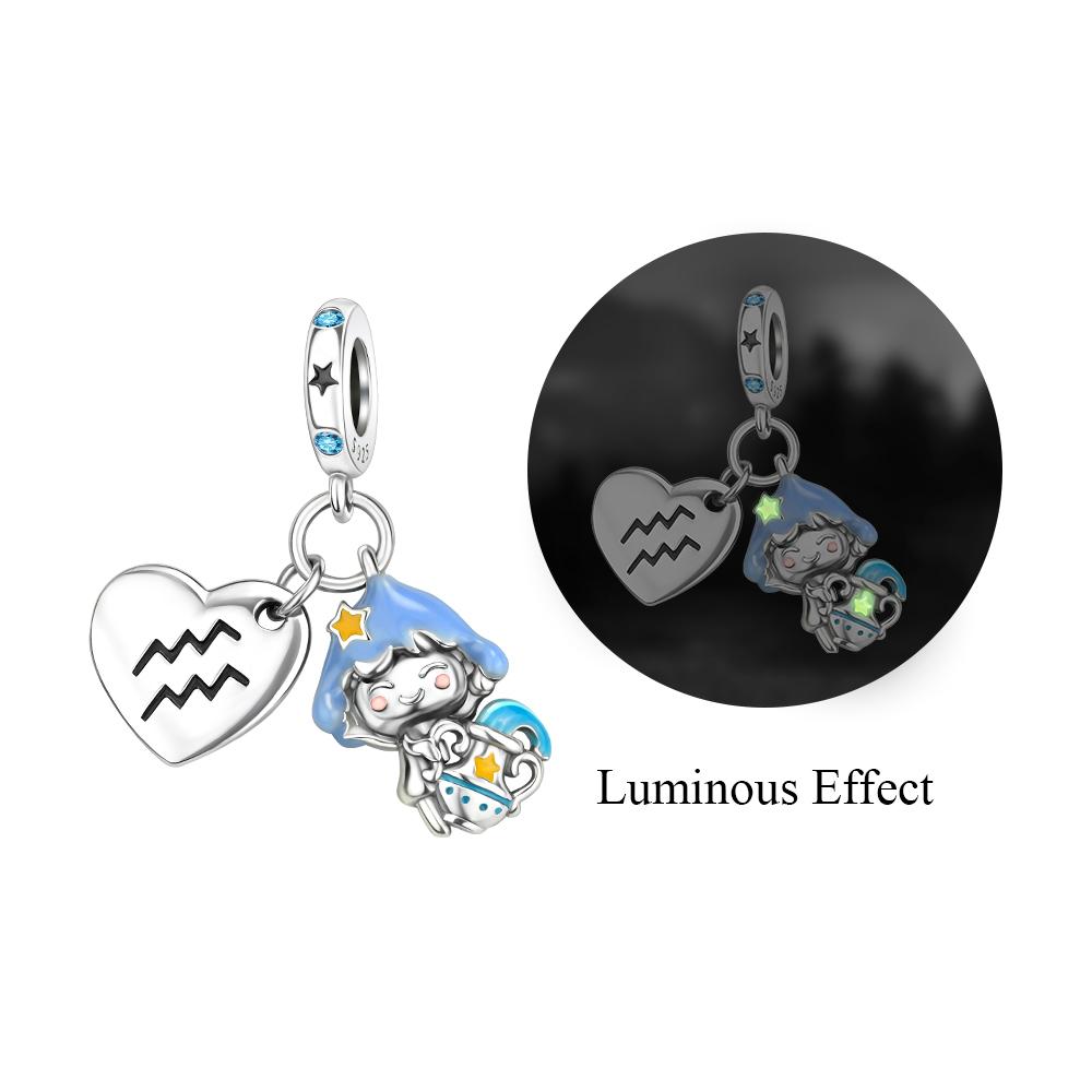 Оригинальные медные шармы, символы удачи, бусины знаков зодиака, светящиеся подвески-звезды, подходят для браслета, DIY, изящные ювелирные изделия, подарок