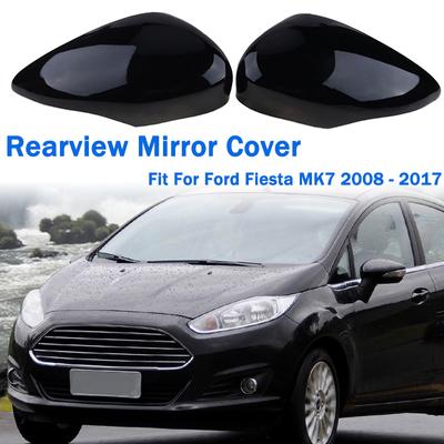Крышка зеркала заднего вида Накладки на боковые зеркала подходят для Ford Fiesta MK7 2008 - 2017 Глянцевый черный Замена автомобиля