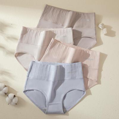 4 шт., размер M-5XL, хлопковые трусики с высокой талией, женское нижнее белье, трусы для девочек, дышащее женское белье