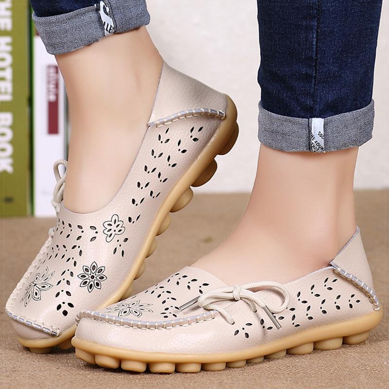 Модная женская обувь Женские туфли на плоской подошве Мягкие кожаные повседневные туфли на плоской подошве Летние черные лоферы Женские мокасины Балетки Zapatos Mujer