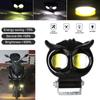 Мотоциклетные фары светодиодные желтые белые совы четырехрежимные стробоскопические лампы для мотоциклов универсальные фары для мотопрожекторов