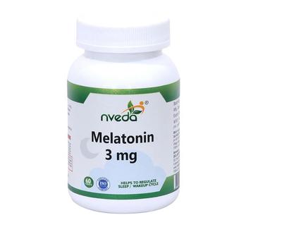 Nveda Мелатонин 3 мг | Натуральная добавка для улучшения сна | Поддерживает глубокий сон, облегчение стресса и тревоги | Не вызывает привыкания | 60 таблеток