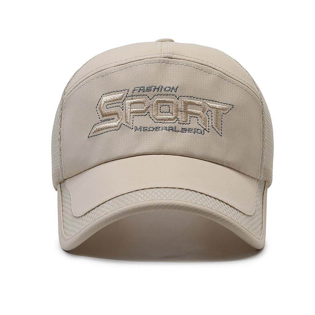 Men Letter Embroidery Baseball Hat Summer Mesh Breathable Solid Color Sunshade Duck Tongue Cap Male Casual Outdoor Peaked Hat