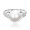 Ювелирные изделия Xiancan Кольцо геометрической формы из серебра 925 пробы с 10-миллиметровым жемчугом из раковины для женщин - Модное и универсальное 2023