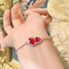 Серьги-гвоздики из тыквы с красным корундом премиум-класса, серьги с бриллиантами из высокоуглеродистого сплава, легкий роскошный браслет Fulu с красным бриллиантом, комплект ювелирных изделий для женщин