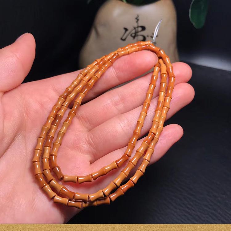 Чётки из оливковой косточки и бамбука со 108 бусинами и разделителем «Принц»