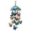 Butterfly Wind Chime Metal Stained Glass Wind Chime Hanging Decoration for Indoor