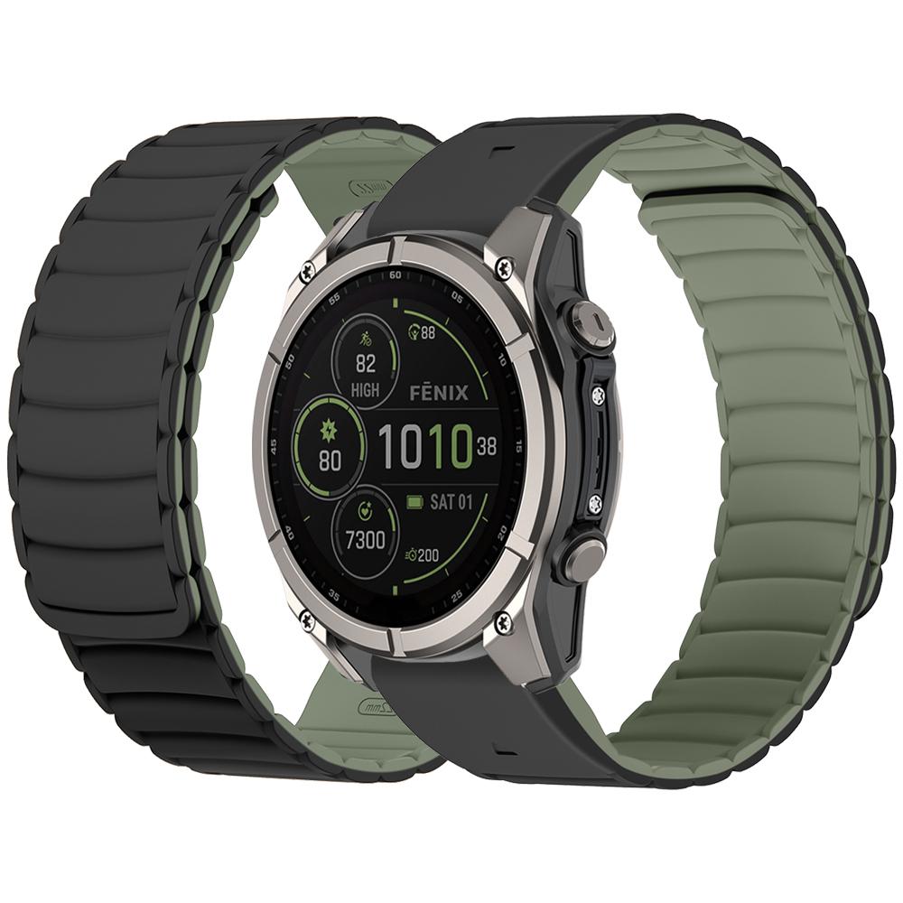 22 мм 26 мм Ремешок для часов для Garmin Tactix 8 51 мм 47 мм/Quatix 8 Pro/Instinct 3 2X/D2 Mach 2 1/Fenix Магнитный силиконовый ремешок Браслет