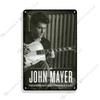Джон Мейер Металлическая табличка Винтажный постер Бар Паб Клуб Настенная вывеска Ржавая металлическая жестяная табличка Ретро Музыка Металлический постер Настенный индустриальный декор