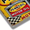 Винтажная металлическая жестяная вывеска Pennzoil Motor Oil - 8"x12" | Прочное ретро-настенное искусство с классическим дизайном, легко повесить