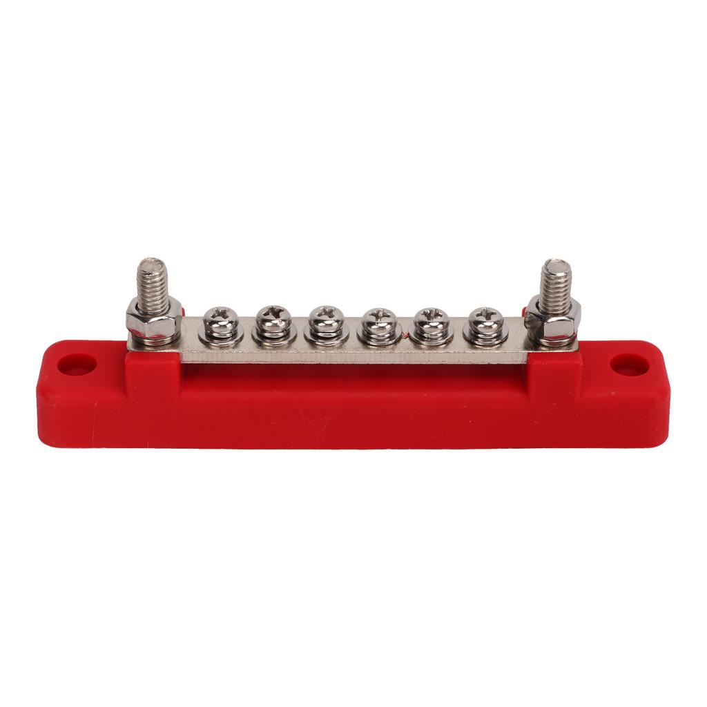 6 Terminal Bus Bar with Cover 48V 150A 2 Studs Power Distribution Block for Car Boat Marine Caravan