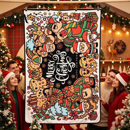 Interactive Holiday Games for Kindergarten Christmas DIY Coloring Blanket Kids Adults, Color Your Own Throw Blanket, 39.4" x Group Projects