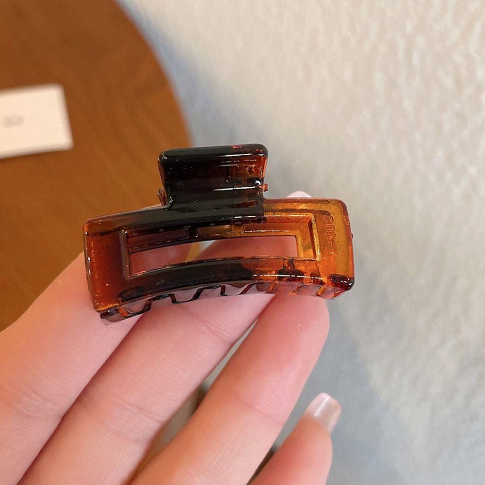 Прямоугольная прозрачная заколка-акула, маленькая полая заколка для волос, модная мини-заколка для волос, ежедневная