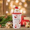 Керамическая кружка с крышкой на Рождество, 400 мл, чашка для кофе и чая с Санта-Клаусом
