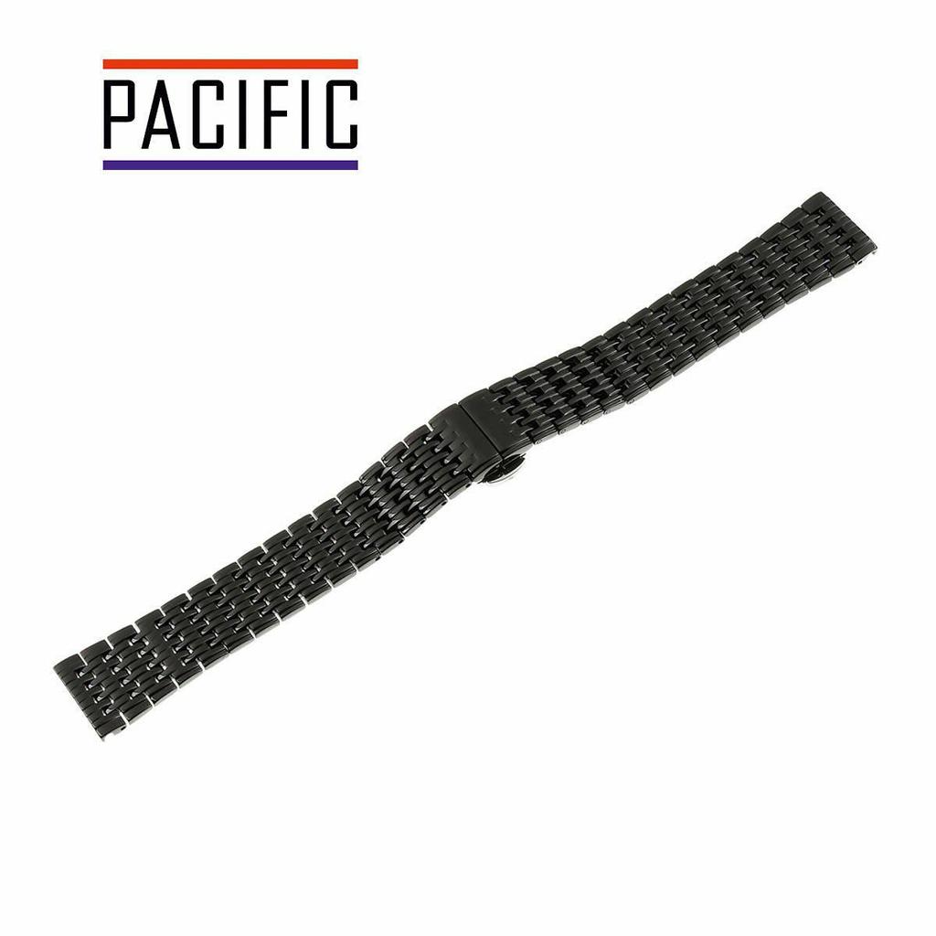 Bransoleta pacific 18 mm pvd czarny motylkowy zamek model 1