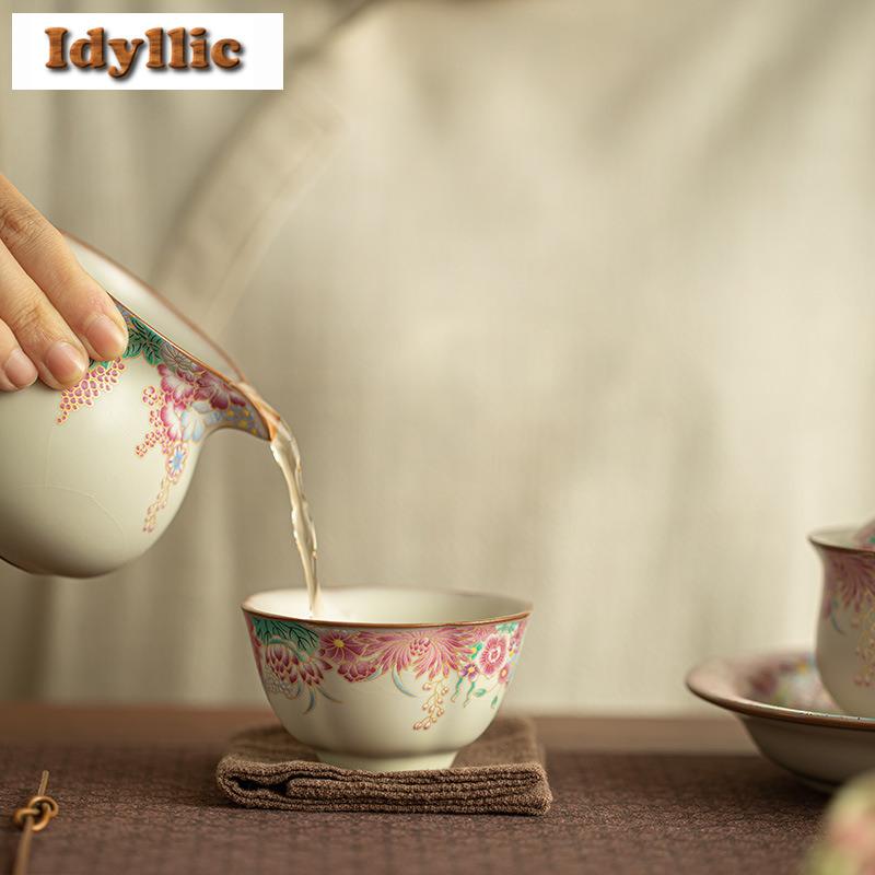90 мл Ru Kiln Lard Jelly Маленькая садовая чайная чашка Креативная чайная чаша Чашечки для дегустации чая Персональная чашка Чажан Мастер Чашки Посуда