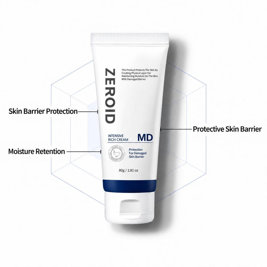 ZEROID Intensive Rich Cream MD Deep Moisturizing Barrier Care Face & Body Cream 80g