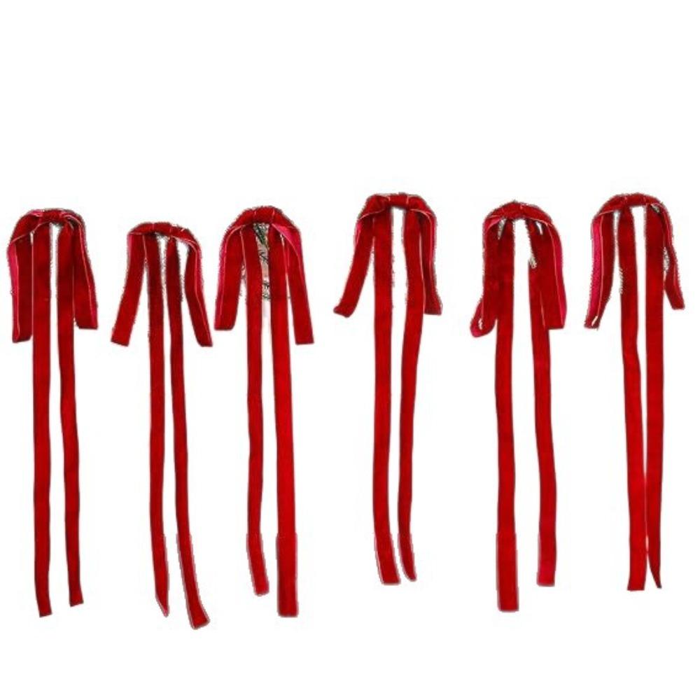 6pcs/set Christmas Gift Velvet Bows Vintage Velvet Ribbon Bow New Christmas Tree Bows