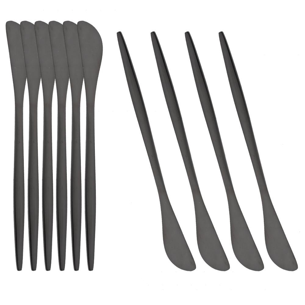 Нож для масла из нержавеющей стали, черный, золотой, 10 шт., ножи для сыра, десерта, джема, крема, лопатка для сыра, столовые приборы, инструменты для десерта