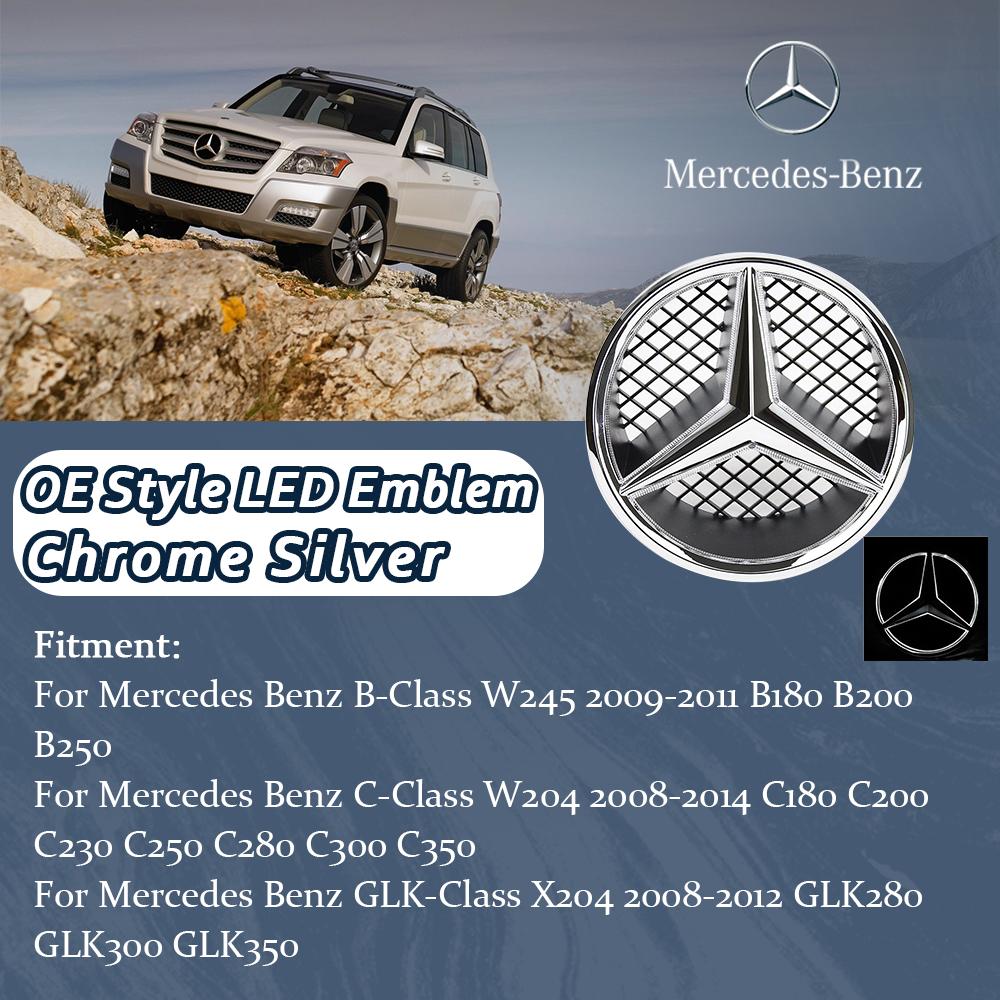 Chrome Black OE Style Emblems For Mercedes Benz B C GLK W245 W204 X204 High Quality ABS Front Grill Illuminated Star Emblem Logo