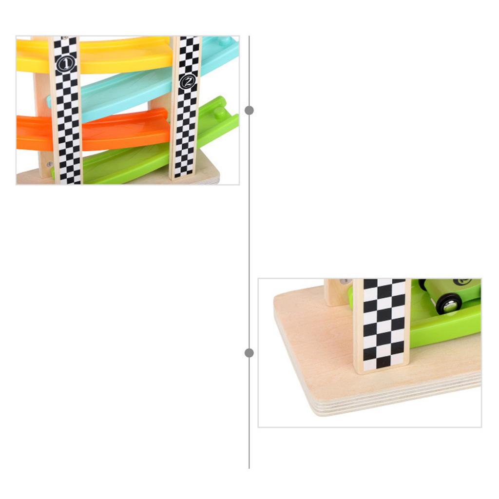 Автомобильный рамп, гоночный трек на крыше, ранний образовательный миниатюрный деревянный трек, скользящий автомобиль для