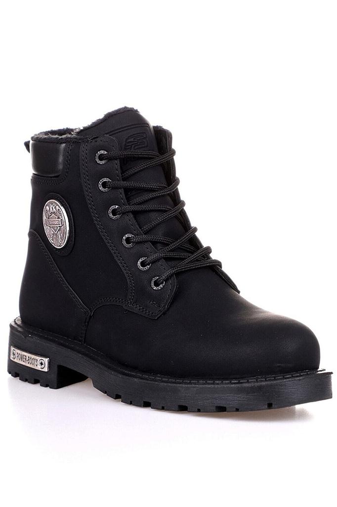 Men's Fashion Faux Leather Flat Heeled Booties Bootie Waterproof Rubber Sole Furry Outdoor Trekking Boots Shoes