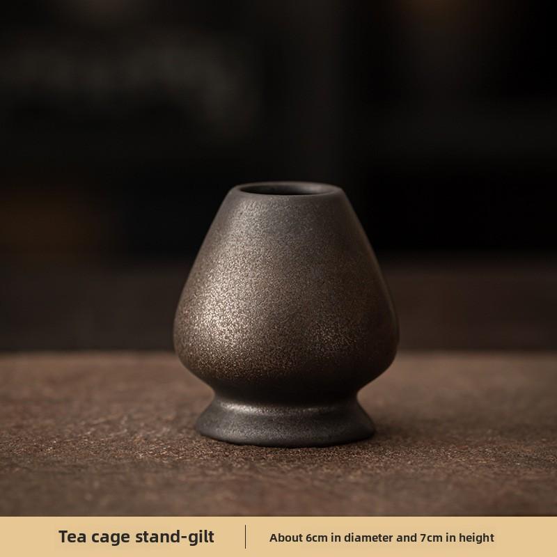 Набор бамбукового венчика для матча - Инструменты для дзен-чайной церемонии с венчиком и чашей из грубой глины, Традиционный подарок для любителей чая