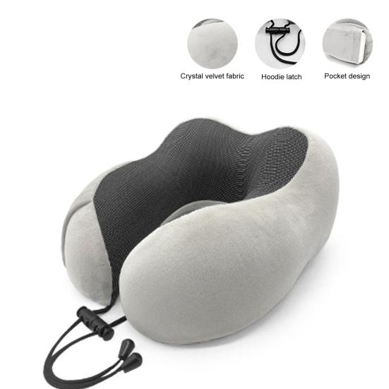 Портативная U-образная подушка для шеи, мягкая дышащая моющаяся невыцветающая подушка из пены с эффектом памяти, поддержка шеи, дорожная подушка с застежкой-молнией