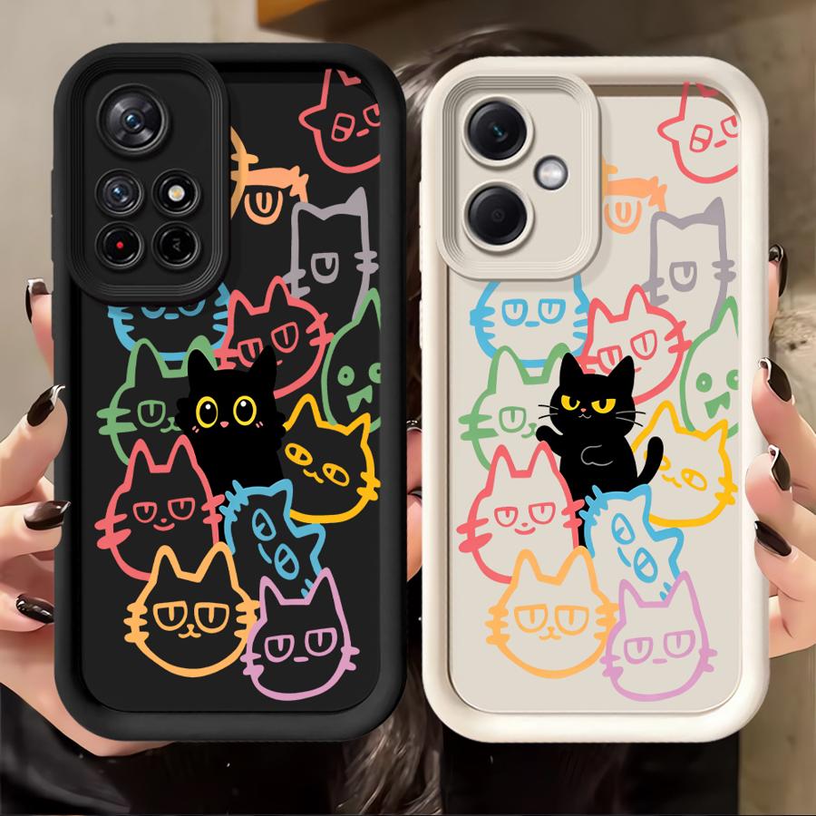 Модный милый чехол-накладка с черным котом для Xiaomi Redmi Note 14 Pro Plus Note 13 13C A1 A2 A3 A4 14C 12 11 11s 12C 10 12s
