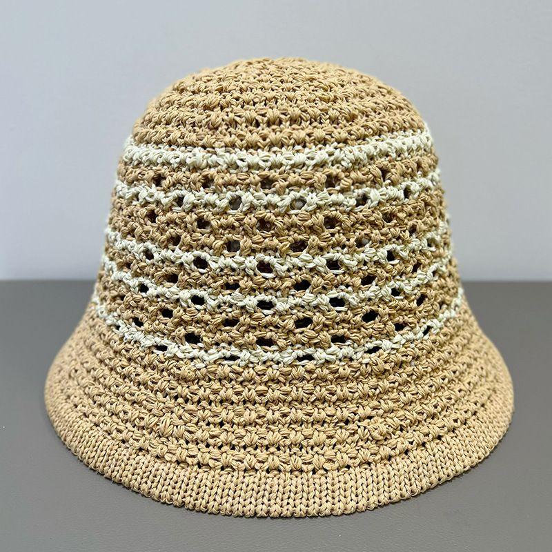 Новая летняя полосатая панама, женская дышащая шляпа, шляпа от солнца, модная панама, панама, шляпа от солнца