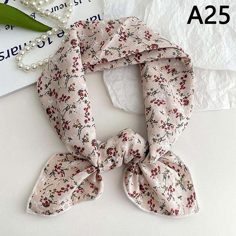 56Cm Ladies Headband Cotton Linen Square Scarf Korean College Girls Elegant Neck Scarves Sun Protection Headscarf