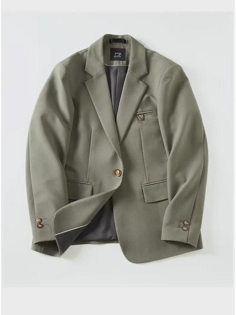 Мужские повседневные костюмы в корейском стиле высшего качества — свободные и зрелые весенне-летние куртки